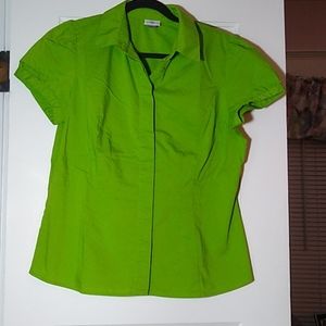 Large Bright green button-down